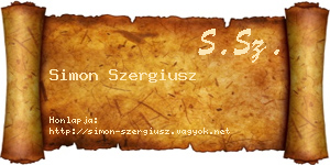 Simon Szergiusz névjegykártya